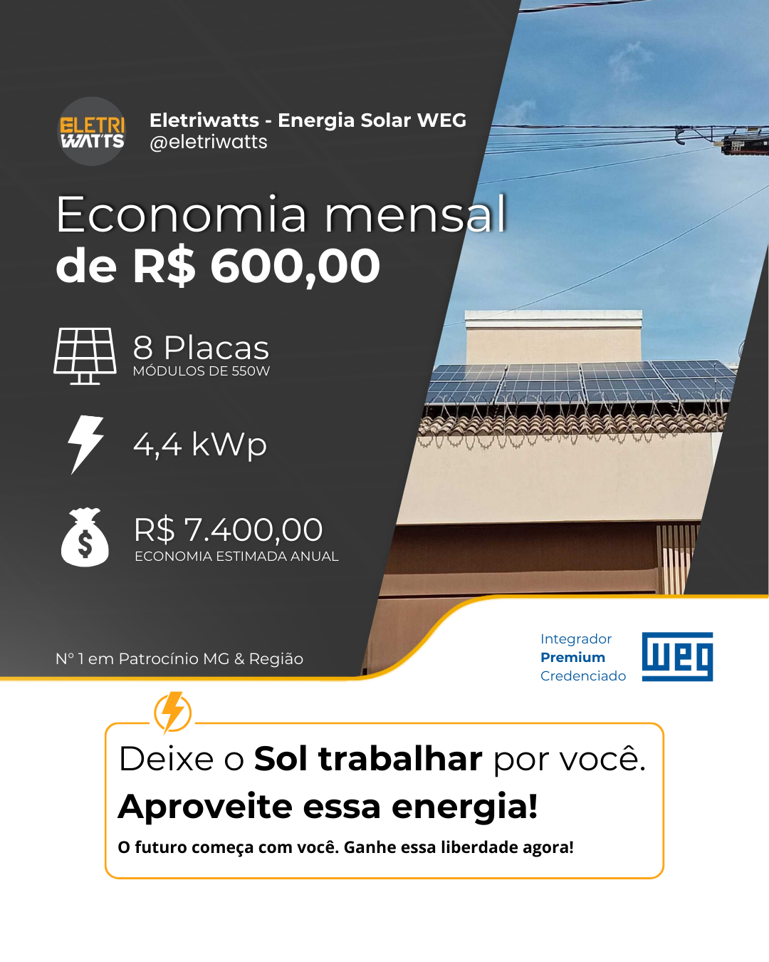 placa solar em residencia
